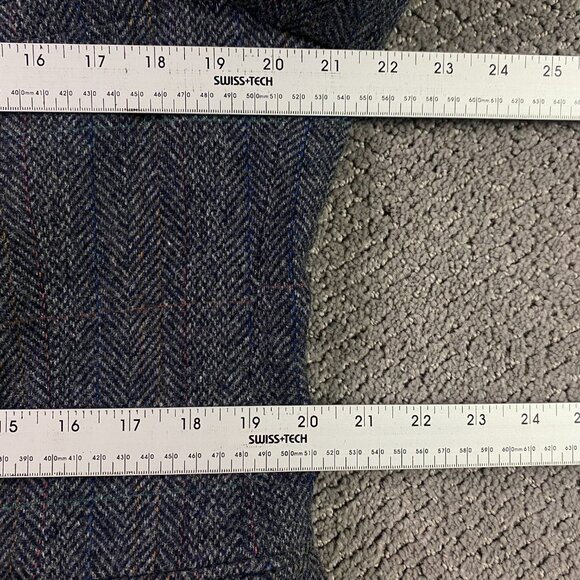 Vintage Evan Picone Herringbone Tweed Blazer Sport Coat Men's 42R Fits 40S Gray - Picture 11 of 16